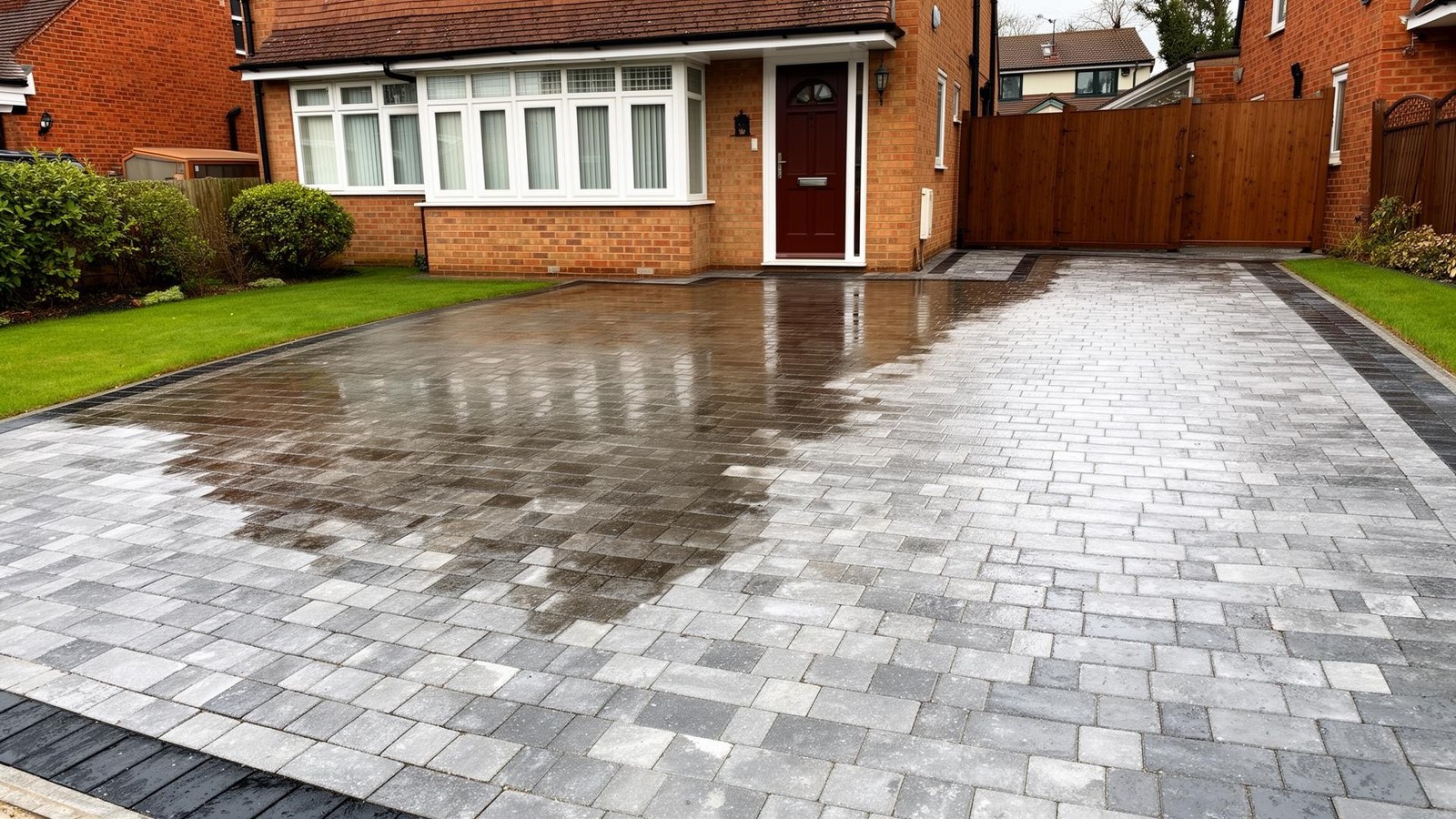 Driveway Pressure Washing on a UK home - photo 2